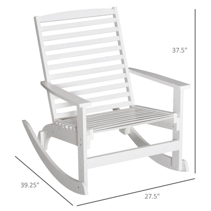 Patio Rocking Chair Non-slip Porch Rocker for Balcony Garden Terrace Bamboo White Outdoor Rocking Chairs   at Gallery Canada