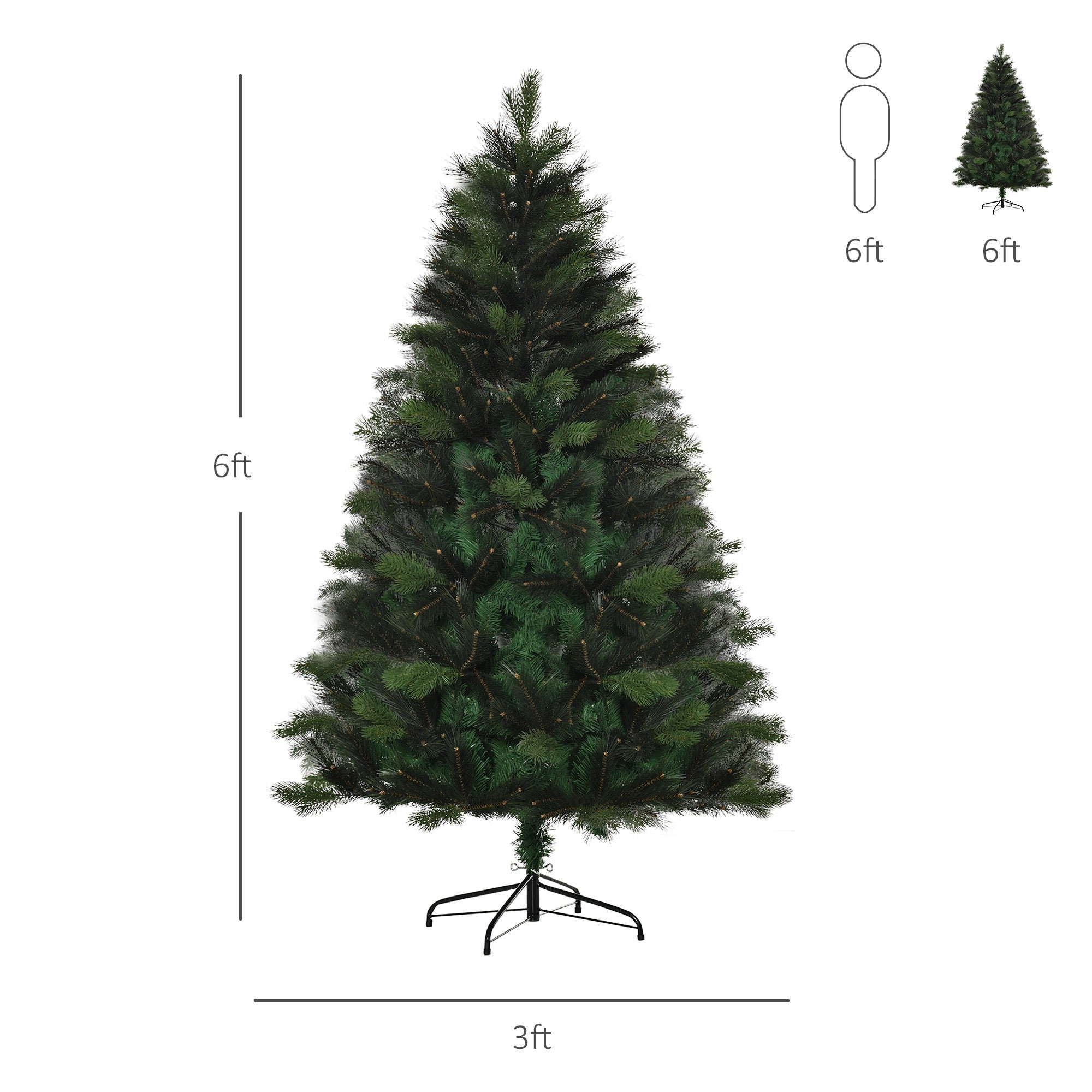 6FT Artificial Pop-Up Christmas Tree Xmas Tree Holiday Home Decoration with Automatic Open, Green Artificial Christmas Trees   at Gallery Canada