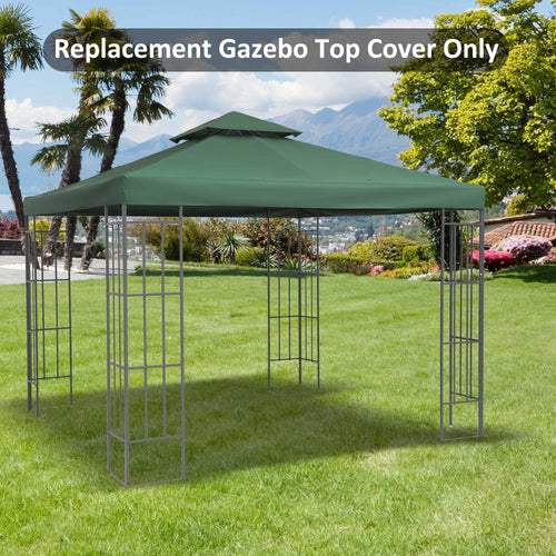 9.8'x9.8' Canopy Replacement 2-Tier Gazebo Canopy Top Cover, Green