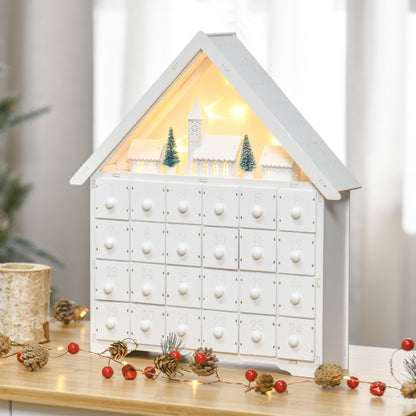 Wooden Christmas Advent Calendar, 2023 Light Up advent calendar White Christmas Advent Calendars   at Gallery Canada