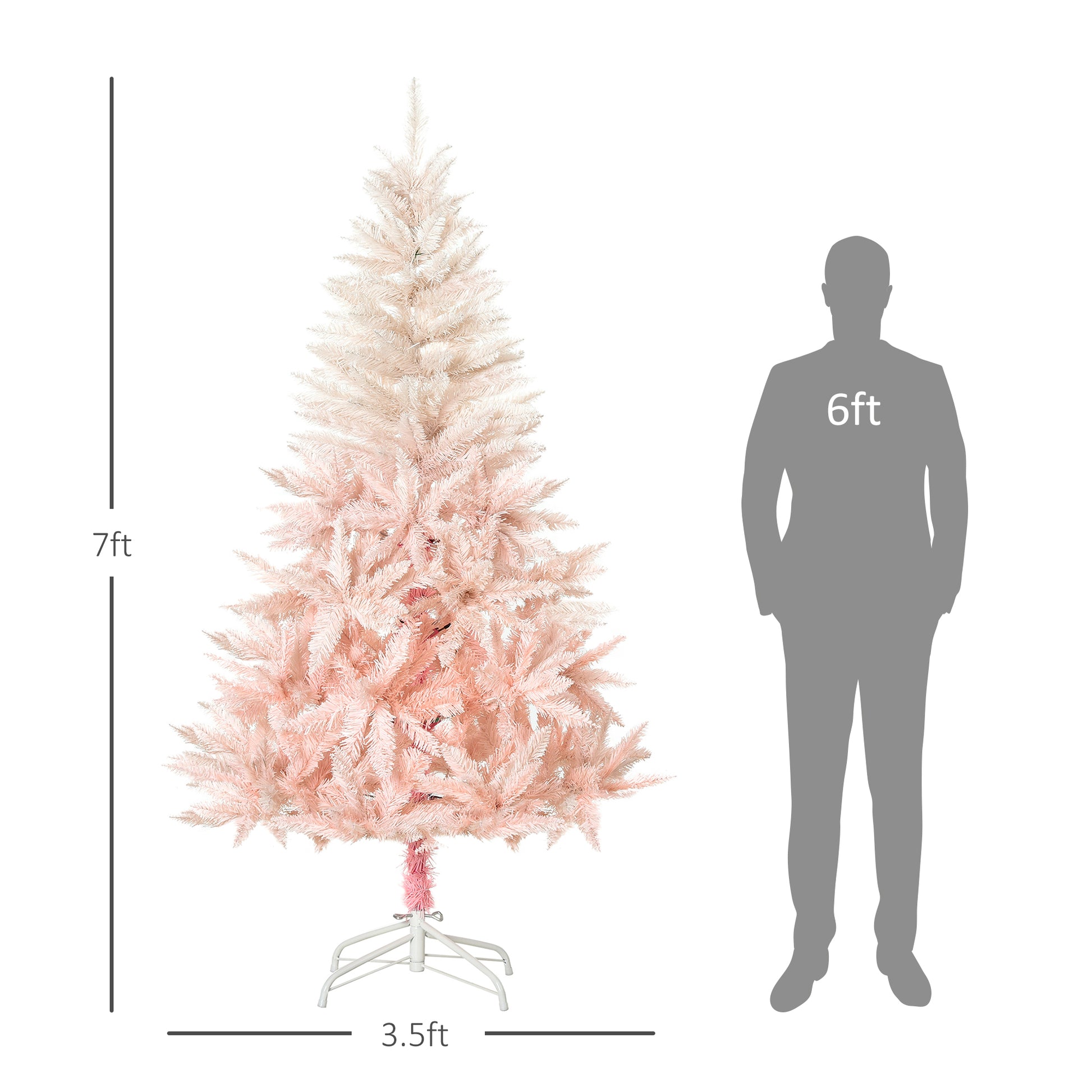 7ft Artificial Christmas Tree Home Decoration Automatic Open White and Pink Artificial Christmas Trees Multi Colour  at Gallery Canada