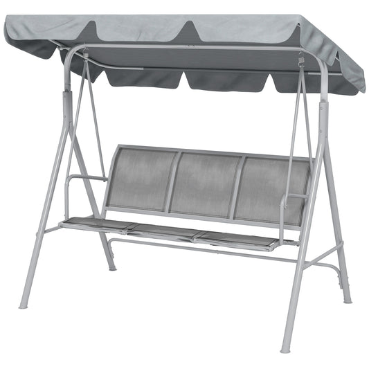 3-Seater Outdoor Swing Chair, Patio Swing, A Frame Porch Swing with Canopy, Garden Hammock Glider Bed, Light Grey - Gallery Canada