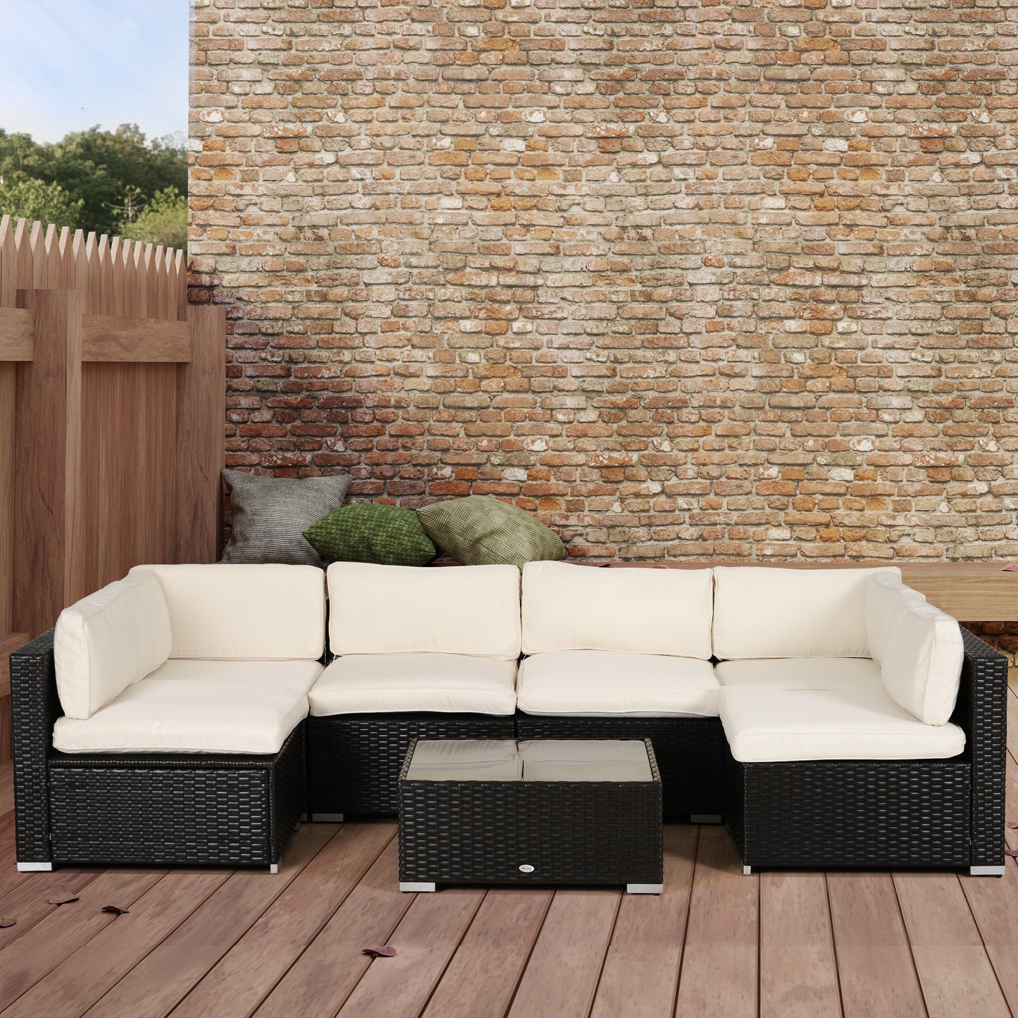 Outdoor 14pc Patio Rattan Sofa Set Cushion Polyester Cover Replacement Set - No Cushion Included, Cream White - Gallery Canada