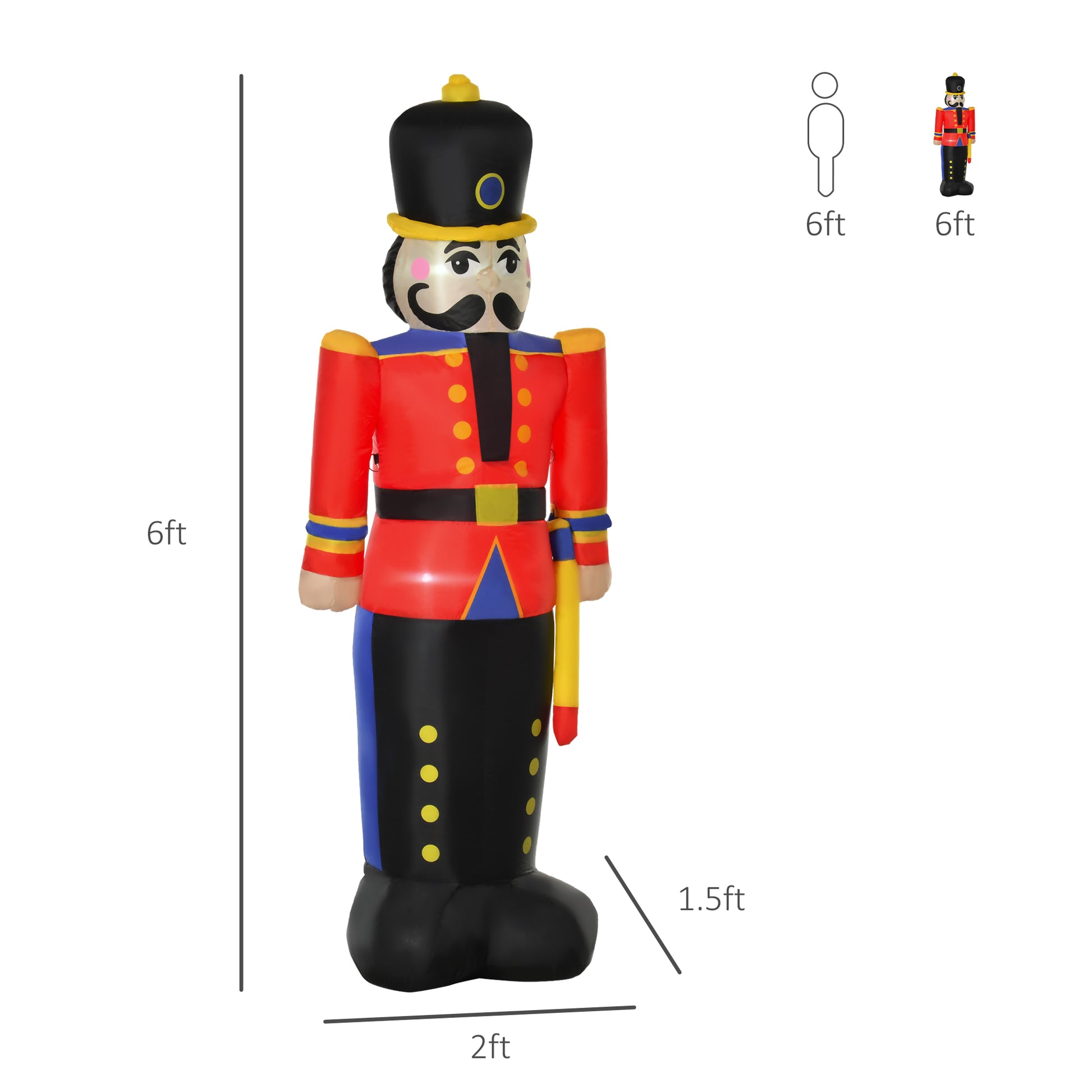 6 Ft Tall Nutcracker Toy Soldier Outdoor Lighted Airblown Inflatable Christmas Lawn Decoration Christmas Inflatables Options  at Gallery Canada