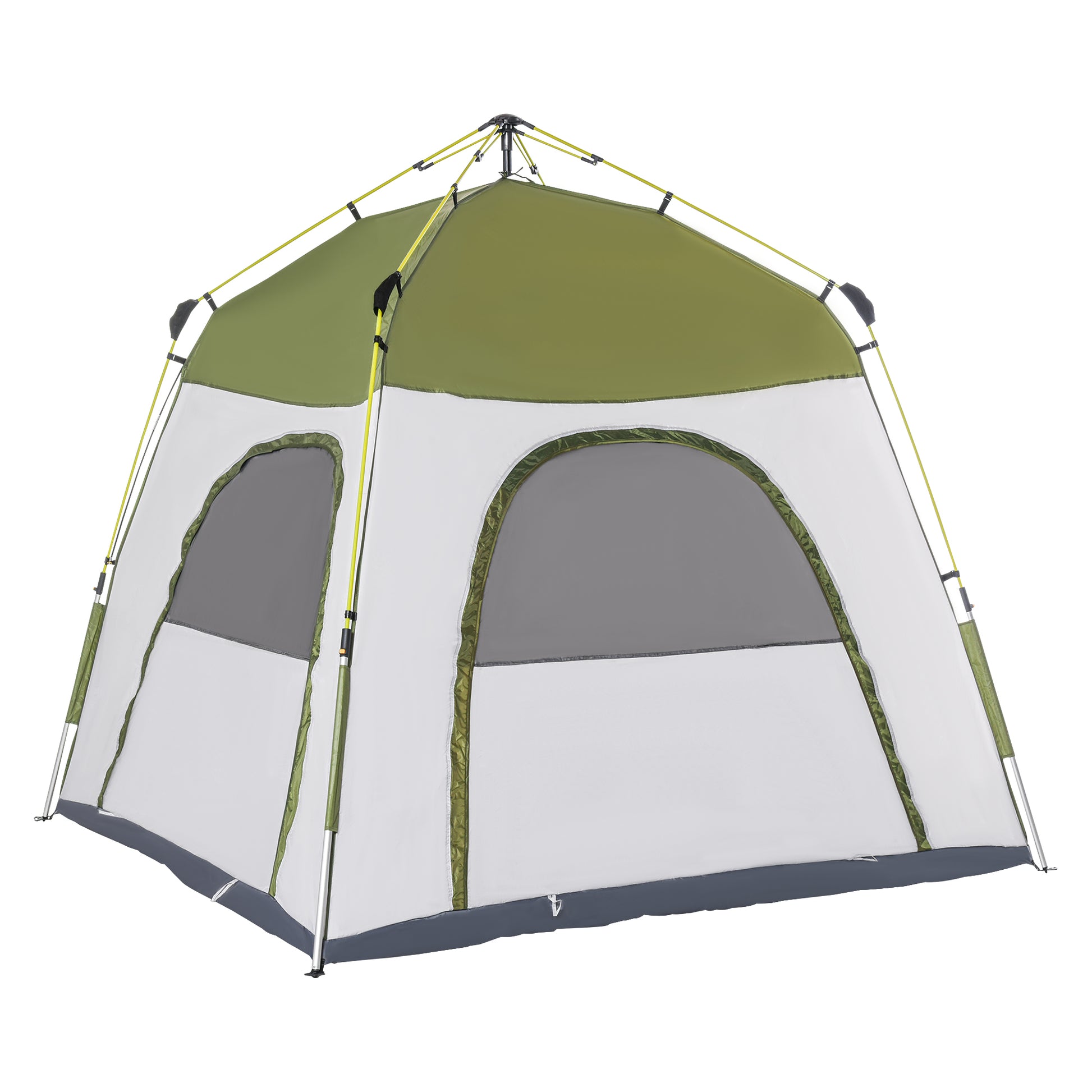 Pop Up Camping Dome Tent Portable with 4 Doors and 4 Windows for 4 Person, Green Camping Tents Multi Colour  at Gallery Canada