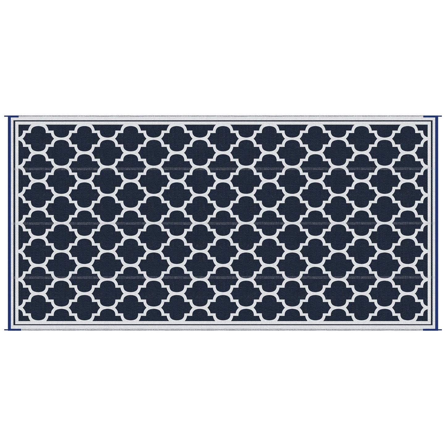 Reversible Outdoor RV Rug, 9' x 18' Patio Floor Mat, Plastic Straw Rug for Backyard, Deck, Picnic, Beach, Camping, Dark Blue and White Outdoor Reversible Rugs Multi Colour  at Gallery Canada