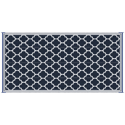 Reversible Outdoor RV Rug, 9' x 18' Patio Floor Mat, Plastic Straw Rug for Backyard, Deck, Picnic, Beach, Camping, Dark Blue and White Outdoor Reversible Rugs Multi Colour  at Gallery Canada