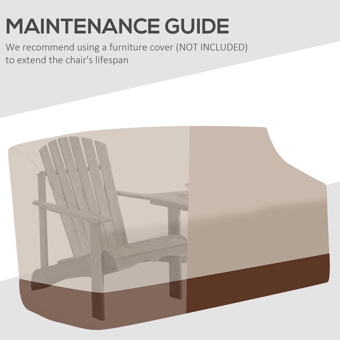 Double Wooden Adirondack Chair with Middle Table, Outdoor Patio Porch Tete-A-Tete Bench Two Seater w/ Umbrella Hole, Grey Patio Chairs   at Gallery Canada