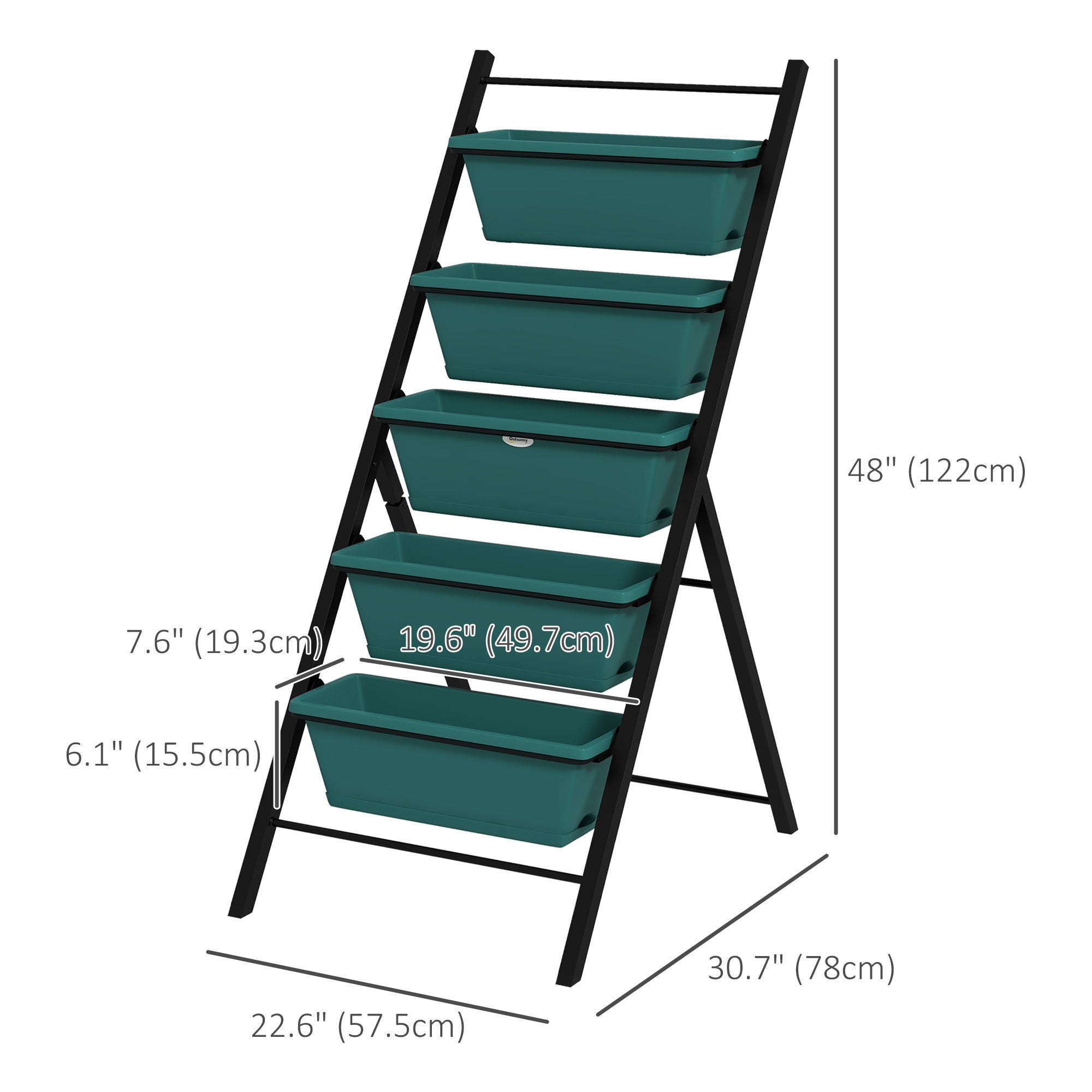 5-Tier Vertical Raised Garden Planter with 5 Container Boxes, Outdoor Plant Stand for Vegetable Flowers, Green Plant Stands   at Gallery Canada