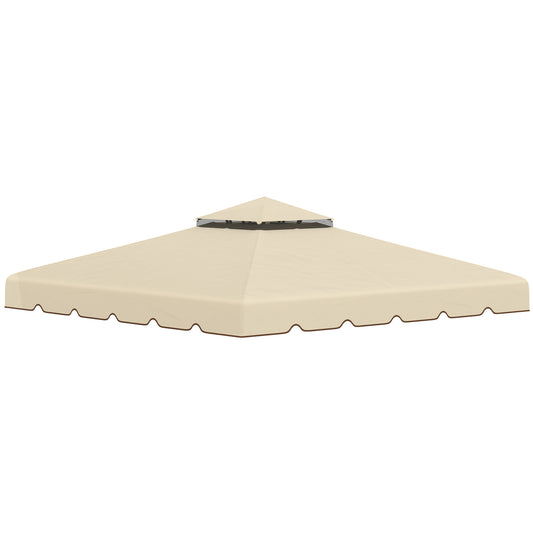 9.8' x 9.8' Gazebo Replacement Canopy, Gazebo Top Cover with Double Vented Roof for Garden Patio Outdoor (TOP ONLY), Beige Gazebo Canopy Replacement Beige  at Gallery Canada