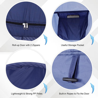 Portable Pop-Up Camping Shower Tent, Privacy Shelter for Outdoor/Indoor Use, Navy Blue Camping Tents   at Gallery Canada