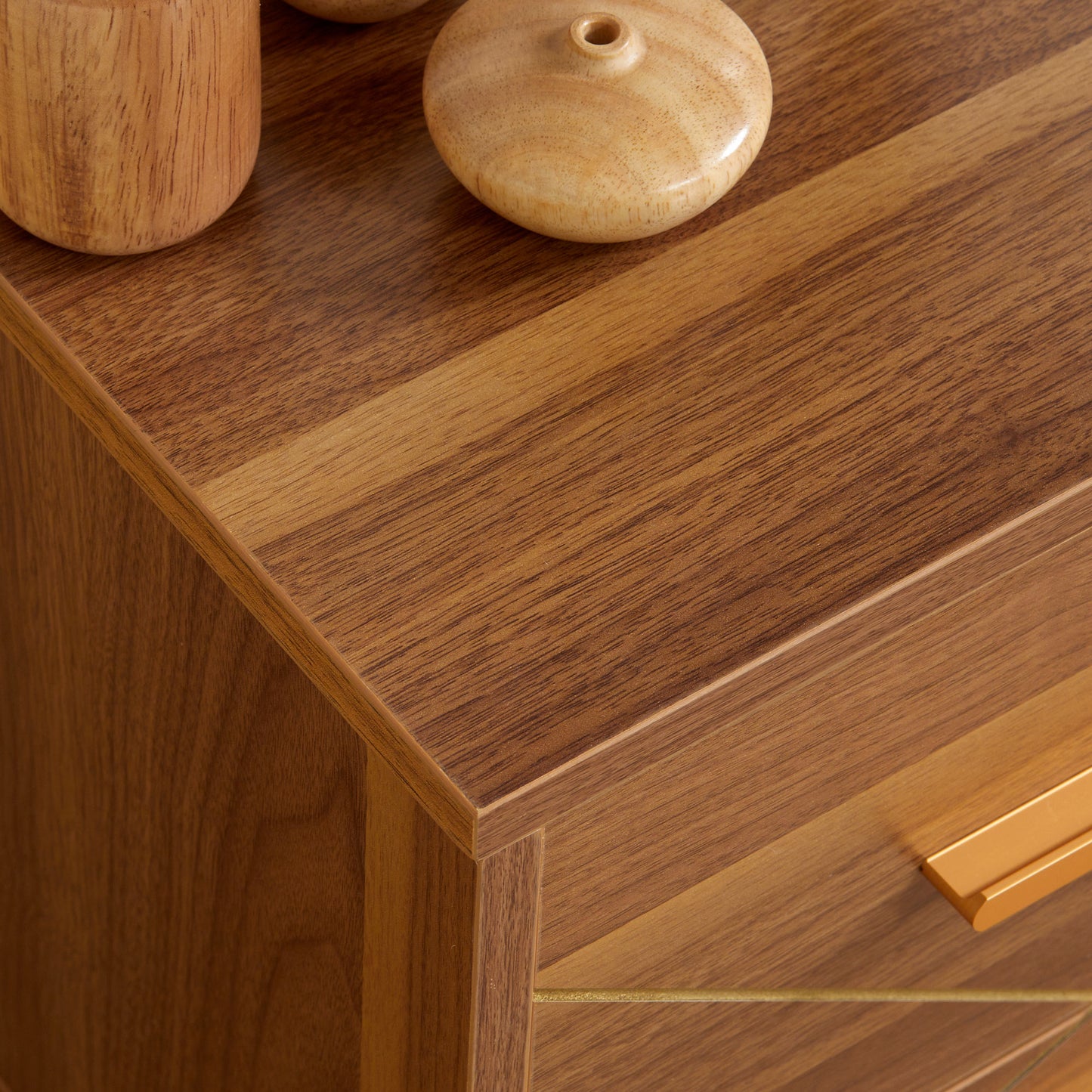 Scandinavian Bedside Table, Side End Table with 2 Drawers and Wood Legs, 13.8" x 12.6" x 20.3", Brown Bedside Tables   at Gallery Canada