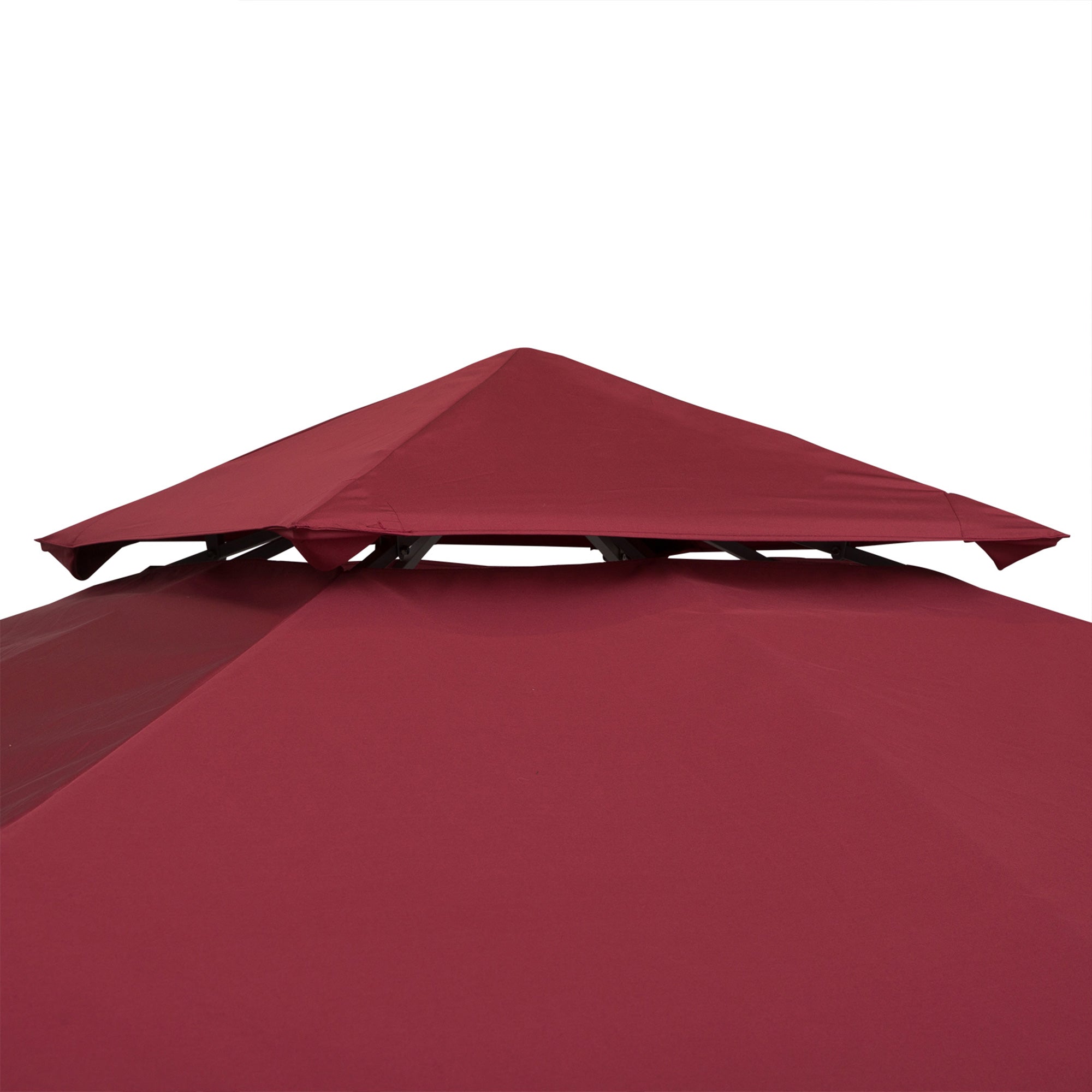 9.8' x 9.8' Square 2-Tier Gazebo Canopy Replacement Top Cover Outdoor Garden Sun Shade, Wine Red Gazebo Canopy Replacement   at Gallery Canada