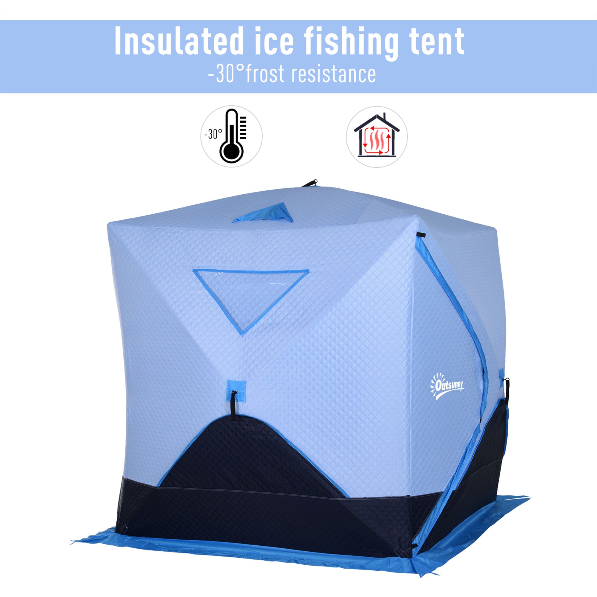 4-Person Pop-up Ice Fishing Tent, Insulated Ice Fishing Shelter with Ventilation Windows, Double Doors and Carry Bag, for Low-Temp -22℉ Ice Fishing Tents   at Gallery Canada