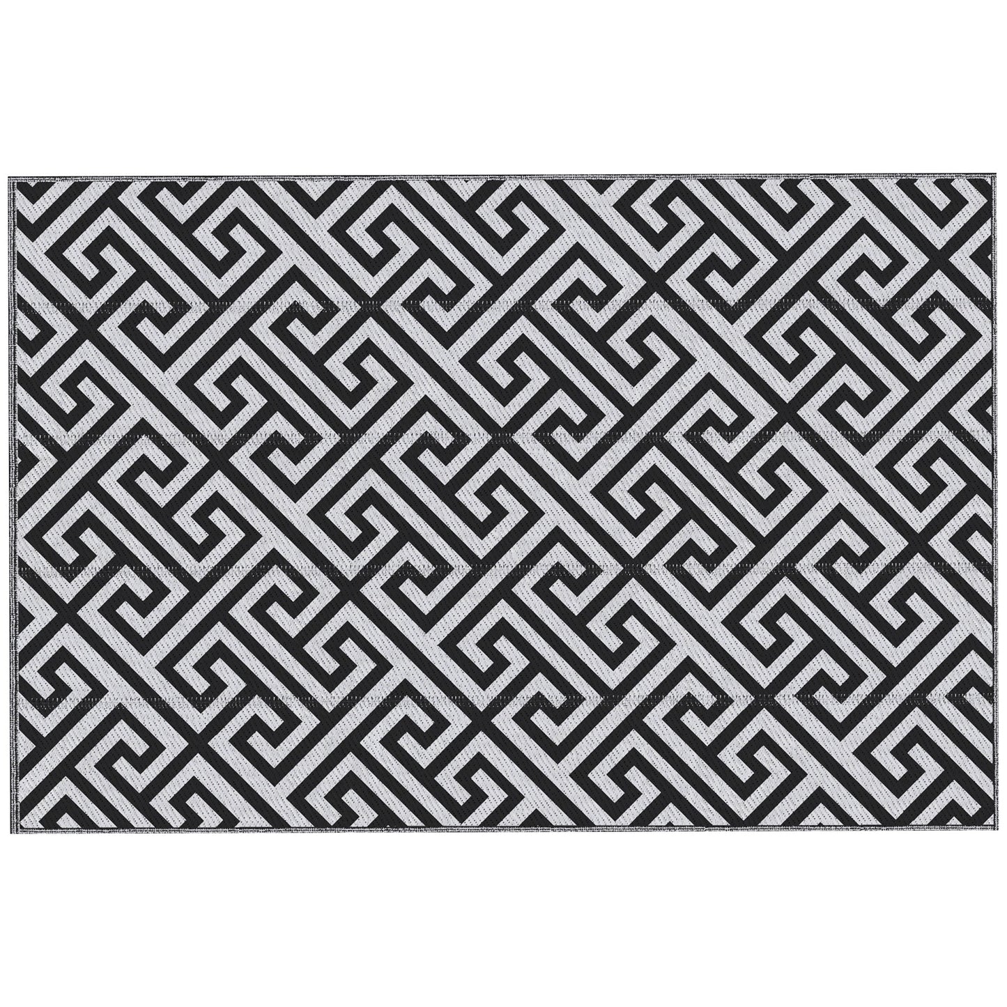 Reversible Outdoor RV Rug, Patio Floor Mat, 6' x 9' Plastic Straw Rug for Backyard, Deck, Beach, Camping, Black &; White Outdoor Reversible Rugs Multi Colour  at Gallery Canada