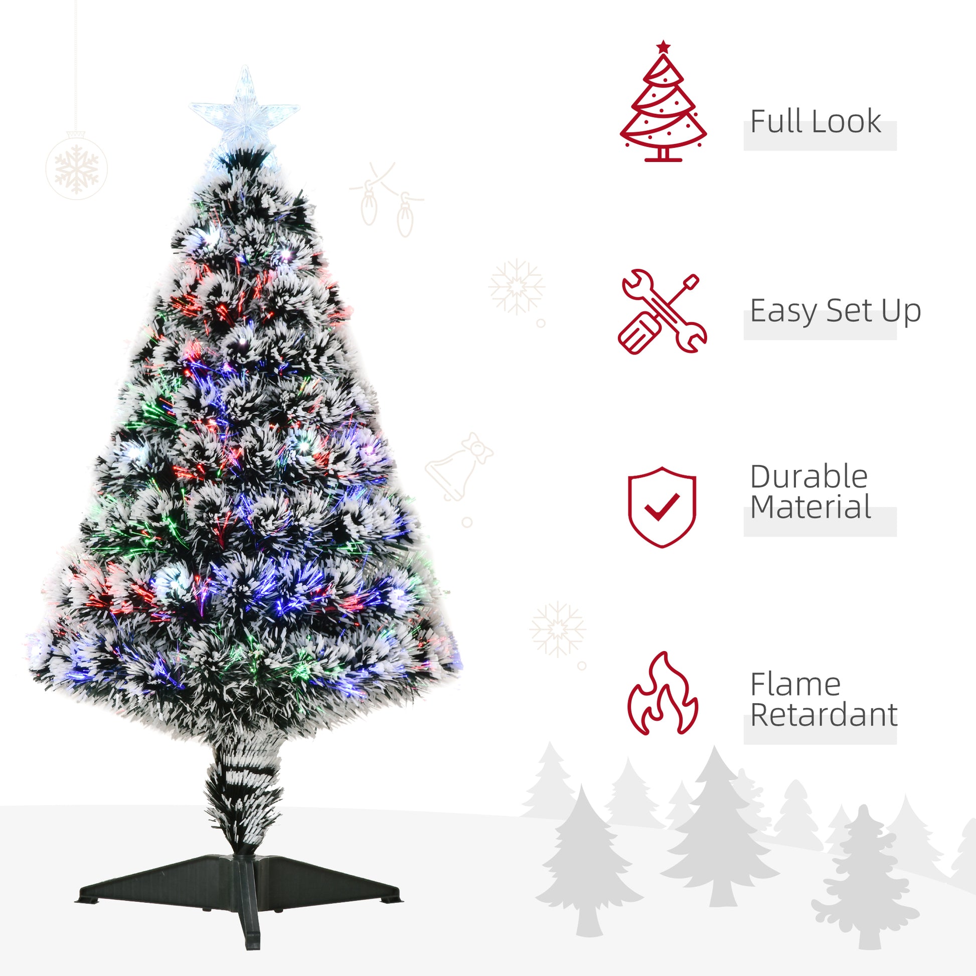 3ft Pre-Lit LED Optical Fiber Christmas Tree w/ Stand Pre Lit Christmas Trees   at Gallery Canada