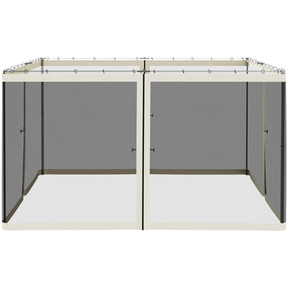 Replacement Mosquito Netting for Gazebo 12' x 12' Black Screen Walls for Canopy with Zippers for Parties and Outdoor Activities - Cream White Gazebo Sidewalls   at Gallery Canada