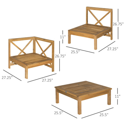 6-Piece Wooden Patio Sofa Sectional Set with 5 Sofas, 1 Coffee Table, 5 Cushions &; 8 Pillows, Cream White Patio Furniture Sets   at Gallery Canada