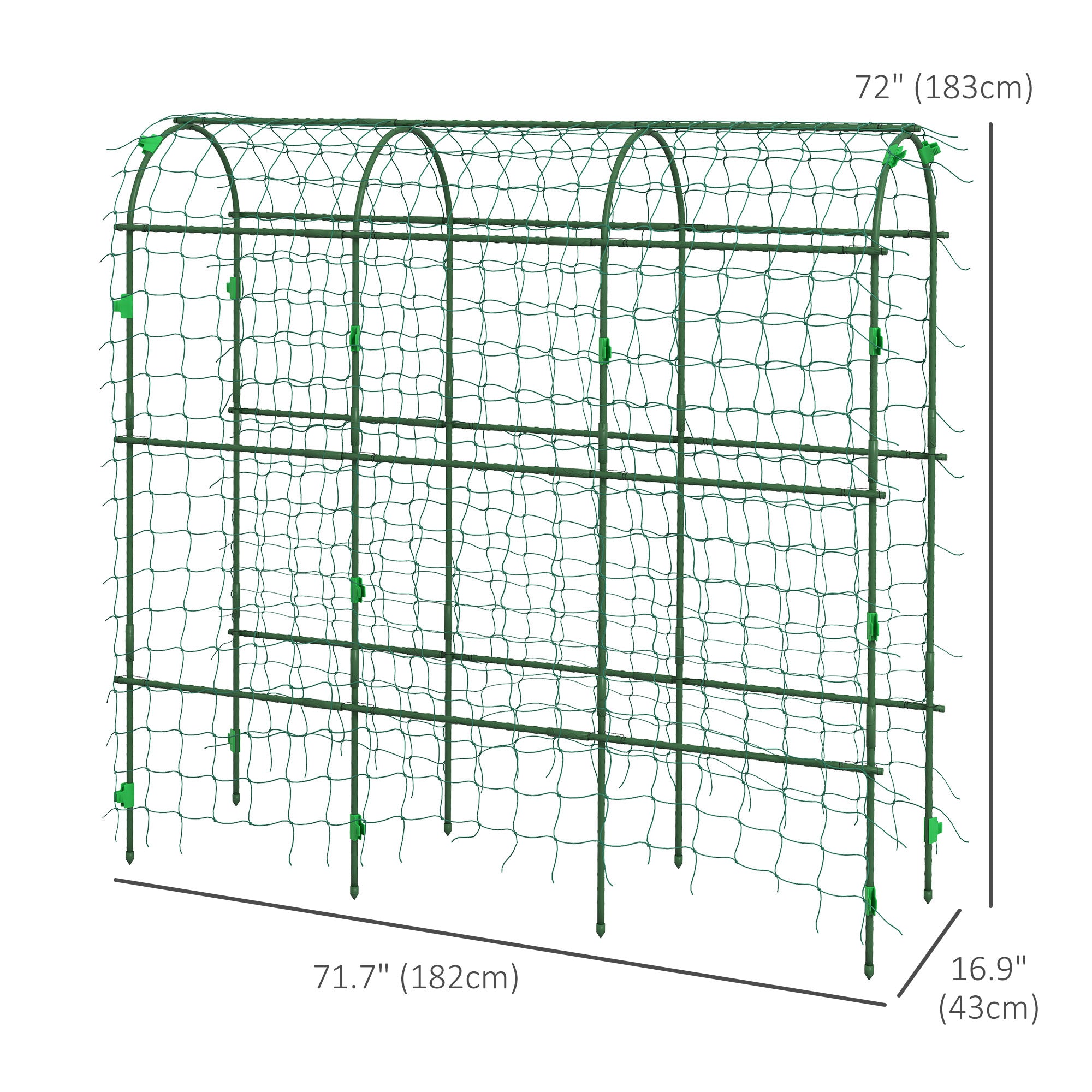 Metal Garden Trellis, Arch Trellis for Climbing Plants Outdoor, A-Frame, with Climbing Net, 17