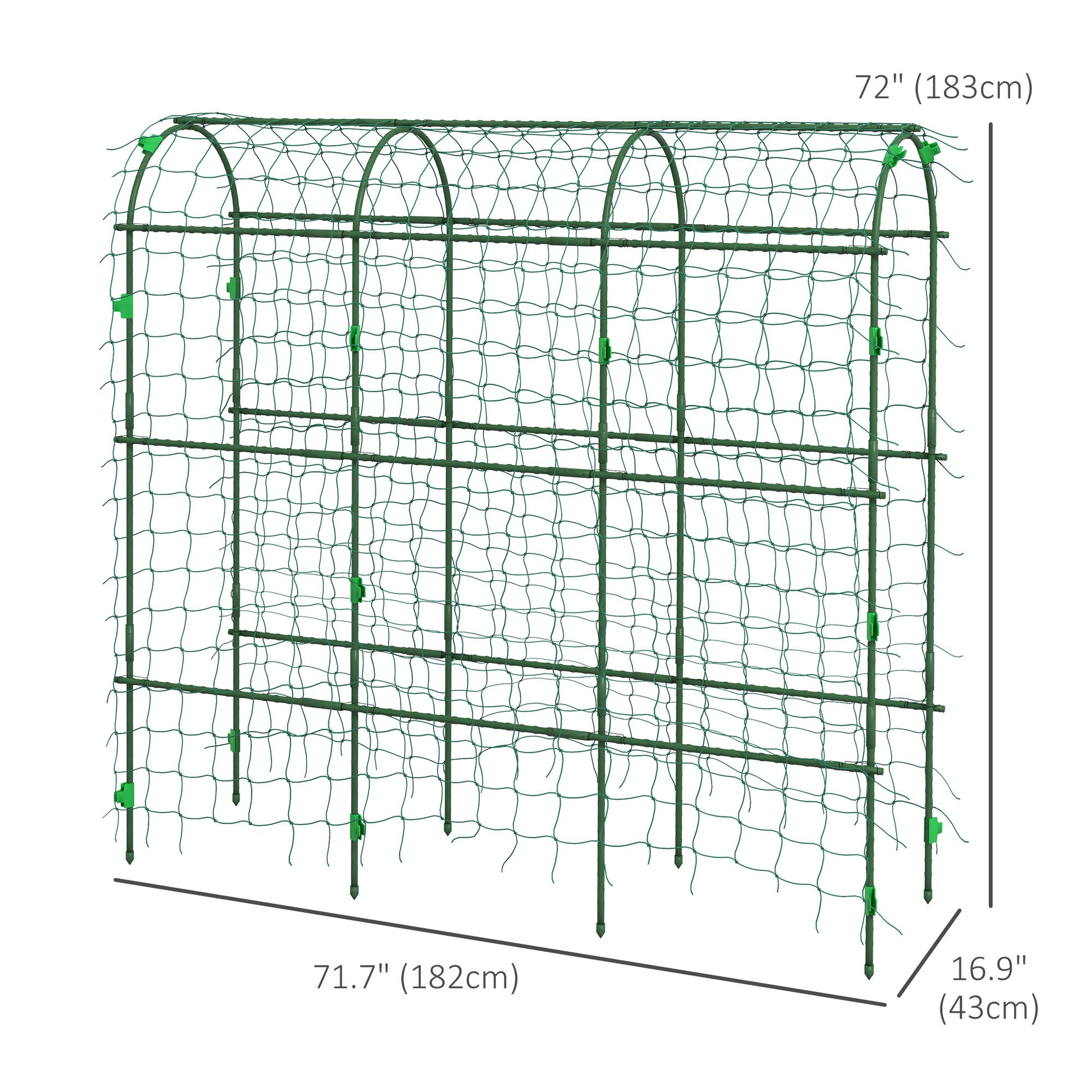 Metal Garden Trellis, Arch Trellis for Climbing Plants Outdoor, A-Frame, with Climbing Net, 17" x 72" x 72" Plant Stands   at Gallery Canada