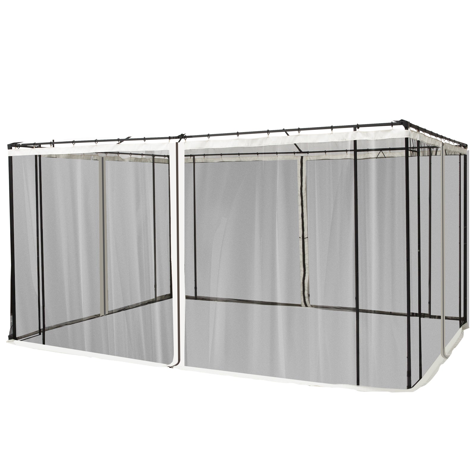 Replacement Mosquito Netting for Gazebo 10' x 13' Black Screen Walls for Canopy with Zippers for Parties and Outdoor Activities - Cream White Gazebo Sidewalls Multi Colour  at Gallery Canada