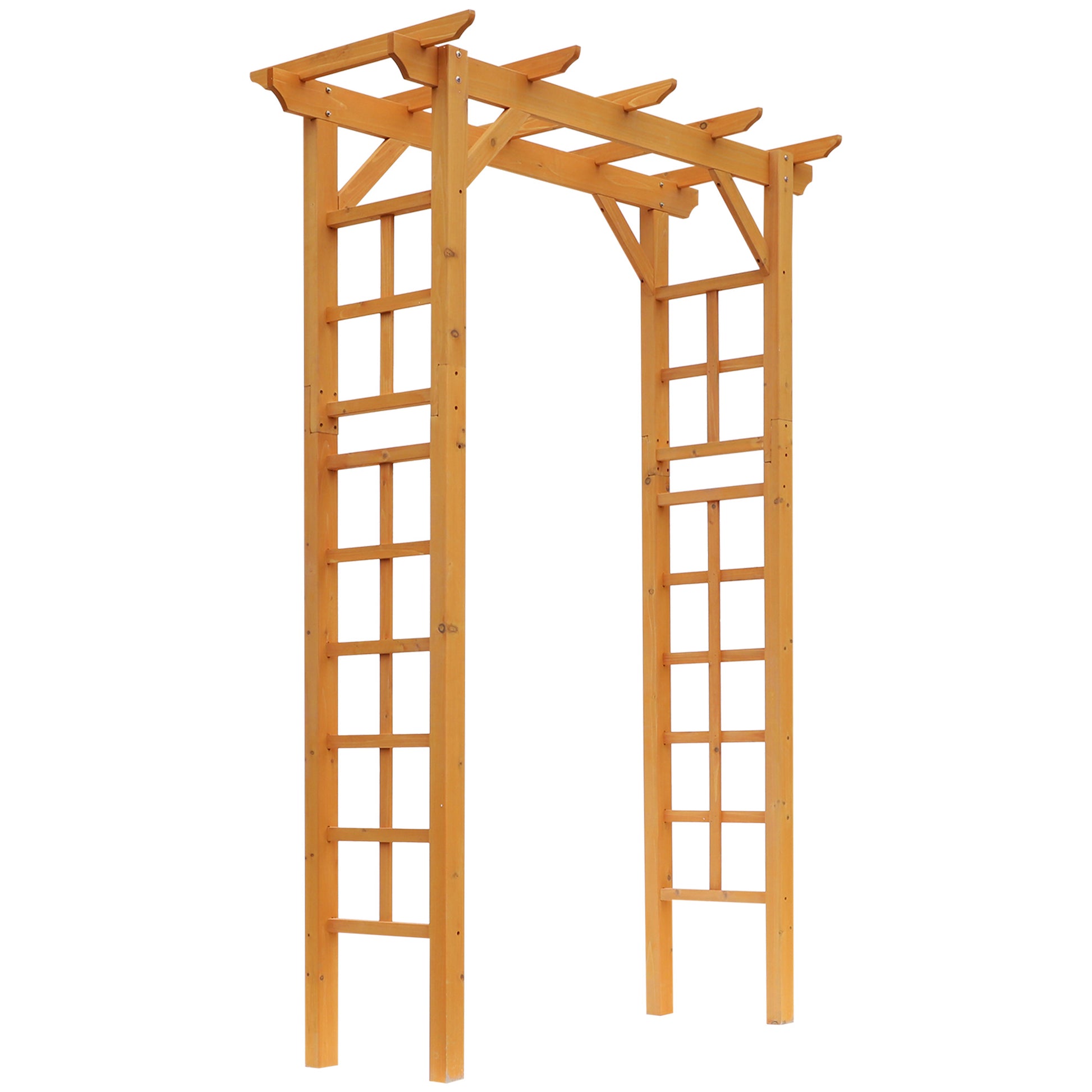 85" Wooden Outdoor Garden Arbor, Garden Arch Trellis for Climbing Vines for Wedding and Ceremony - Orange - Gallery Canada