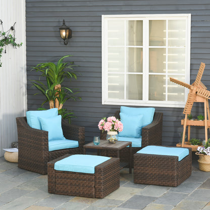 Outdoor Rattan Wicker 5-Piece Patio Set with Cushions and Coffee Table, Beige Patio Furniture Sets   at Gallery Canada