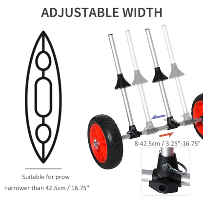 Universal Kayak Cart Trolley Trailer with Strong Aluminum Frame, Adjustable Width Crossbar, &; Large Tires Kayak Carts   at Gallery Canada