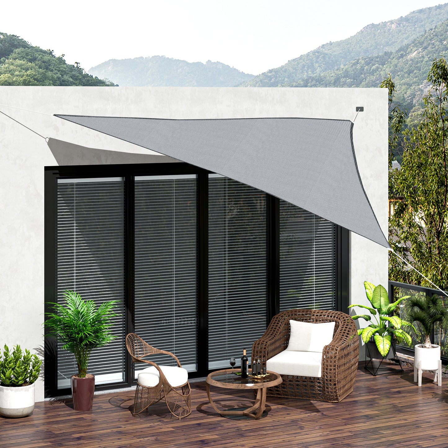 Triangle 10' Canopy Sun Sail Shade Garden Cover UV Protector Outdoor Patio Lawn Shelter with Carrying Bag Grey Shade Sails   at Gallery Canada