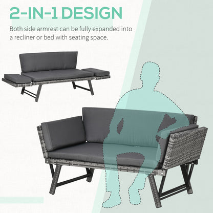 Convertible Wicker Loveseat Grey Patio Chaise Lounge Patio Furniture Sets   at Gallery Canada