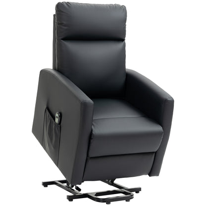 Power Lift Recliner Chair with Remote Control Side Pocket for Living Room Home Office Study Black Electric Power Lift Chairs   at Gallery Canada