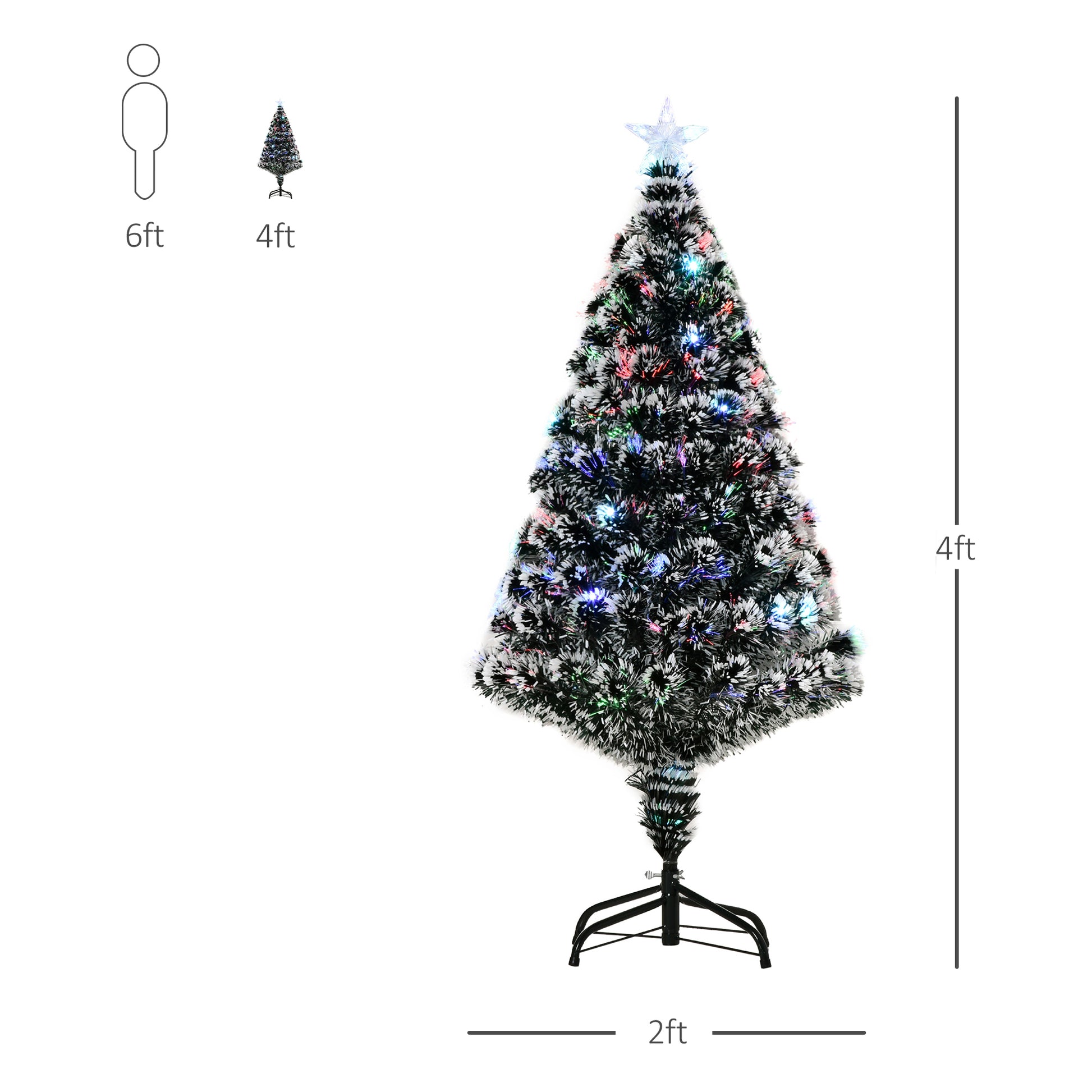 4ft Pre-Lit LED Optical Fiber Christmas Tree Artificial Seasonal Decor Pre Lit Christmas Trees   at Gallery Canada