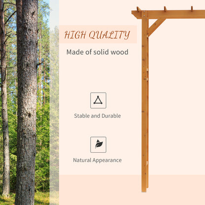 85" Wooden Outdoor Garden Arbor, Garden Arch Trellis for Climbing Vines for Wedding and Ceremony - Orange - Gallery Canada