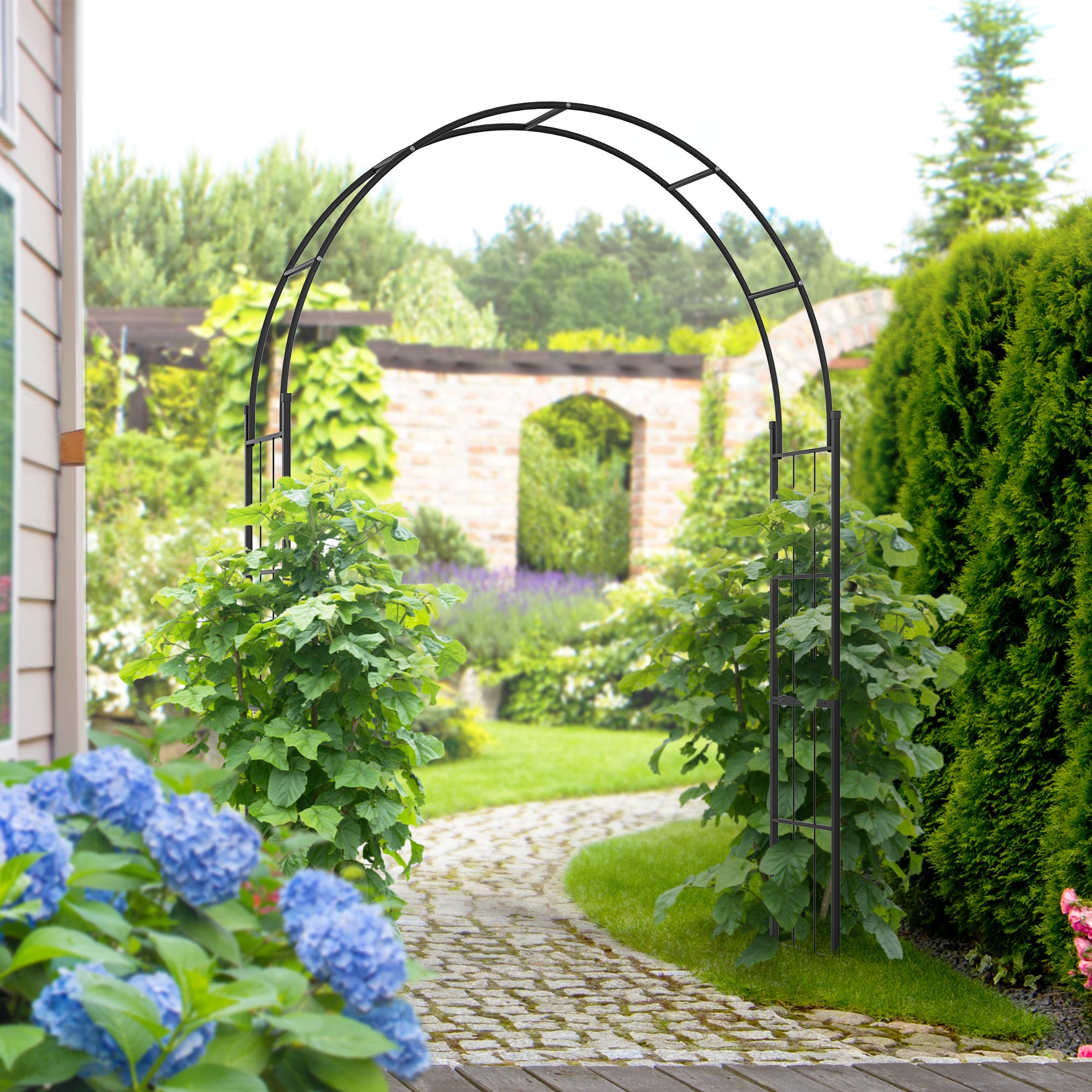 7FT Garden Arch Trellis, Outdoor Wedding Arbor for Ceremony for Climbing Roses, Vines and Plants Garden Arches   at Gallery Canada