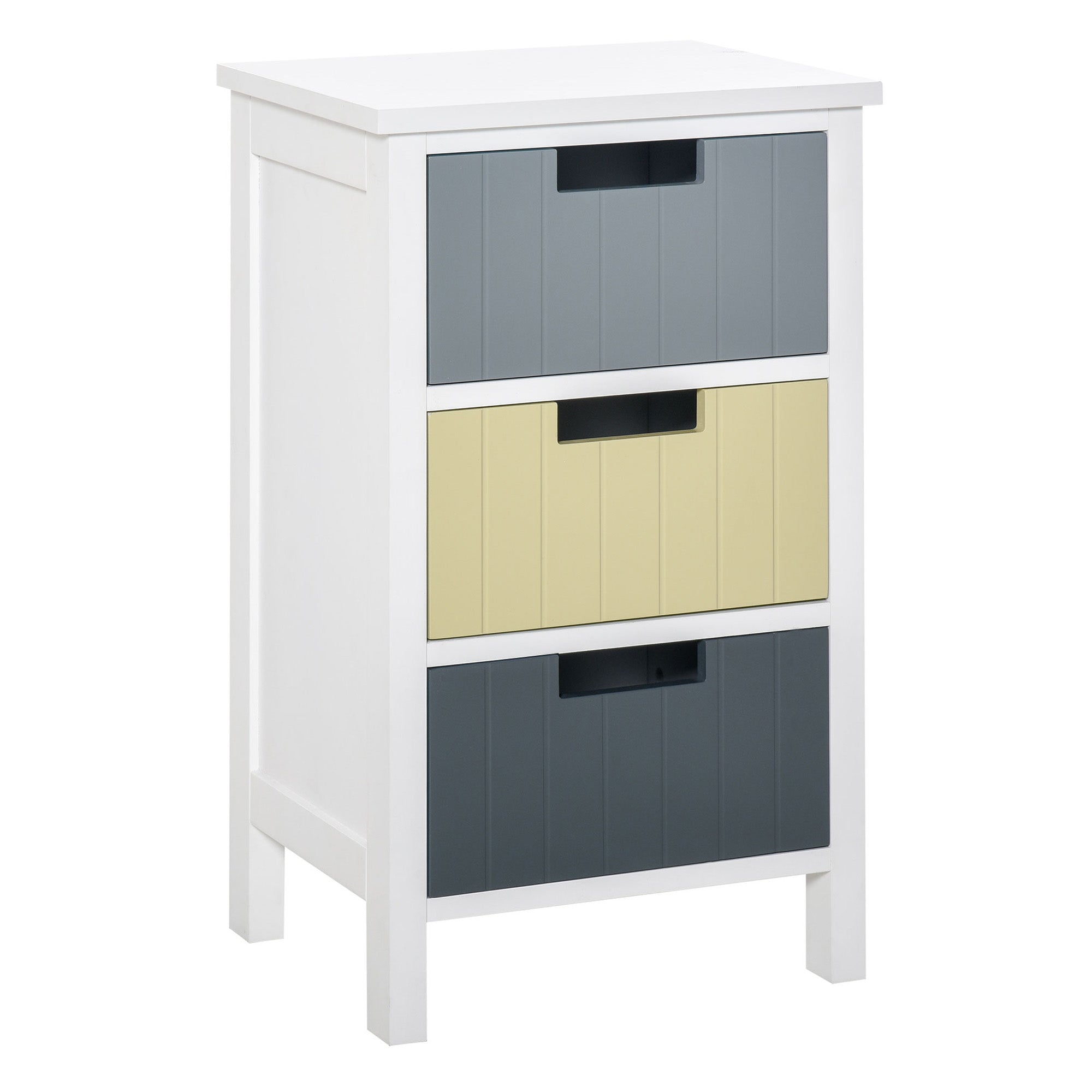 Bedside Table with 3 Drawers, Tall Nightstand for Bedroom, Modern Side Table with Storage, Multi-Colour Storage Cabinets   at Gallery Canada