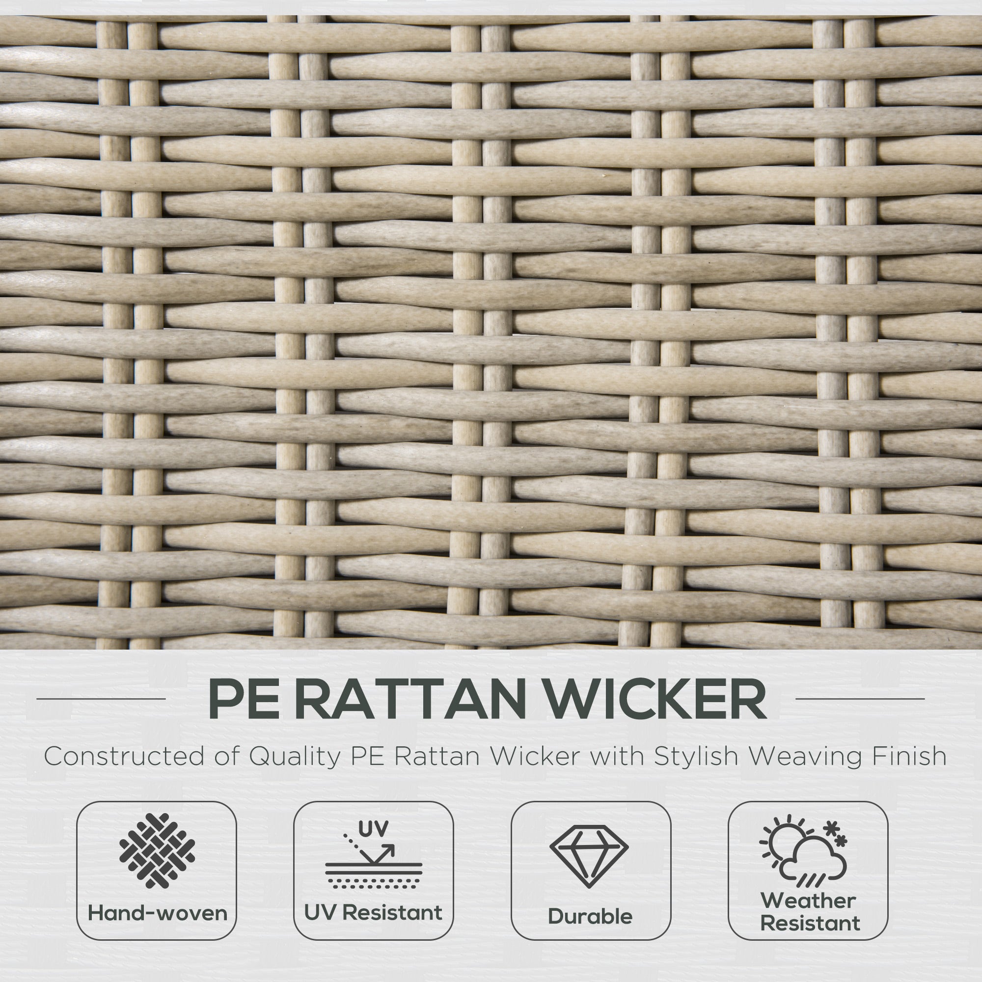 Extra Wide 4-Piece Patio Wicker Sofa Set, All-Weather PE Rattan, Beige Patio Furniture Sets   at Gallery Canada