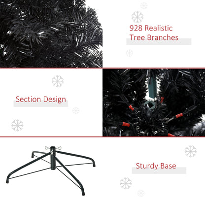 6ft Artificial Christmas Tree Unlit Douglas Fir with Realistic Branch Tips, Black Halloween Style - Gallery Canada