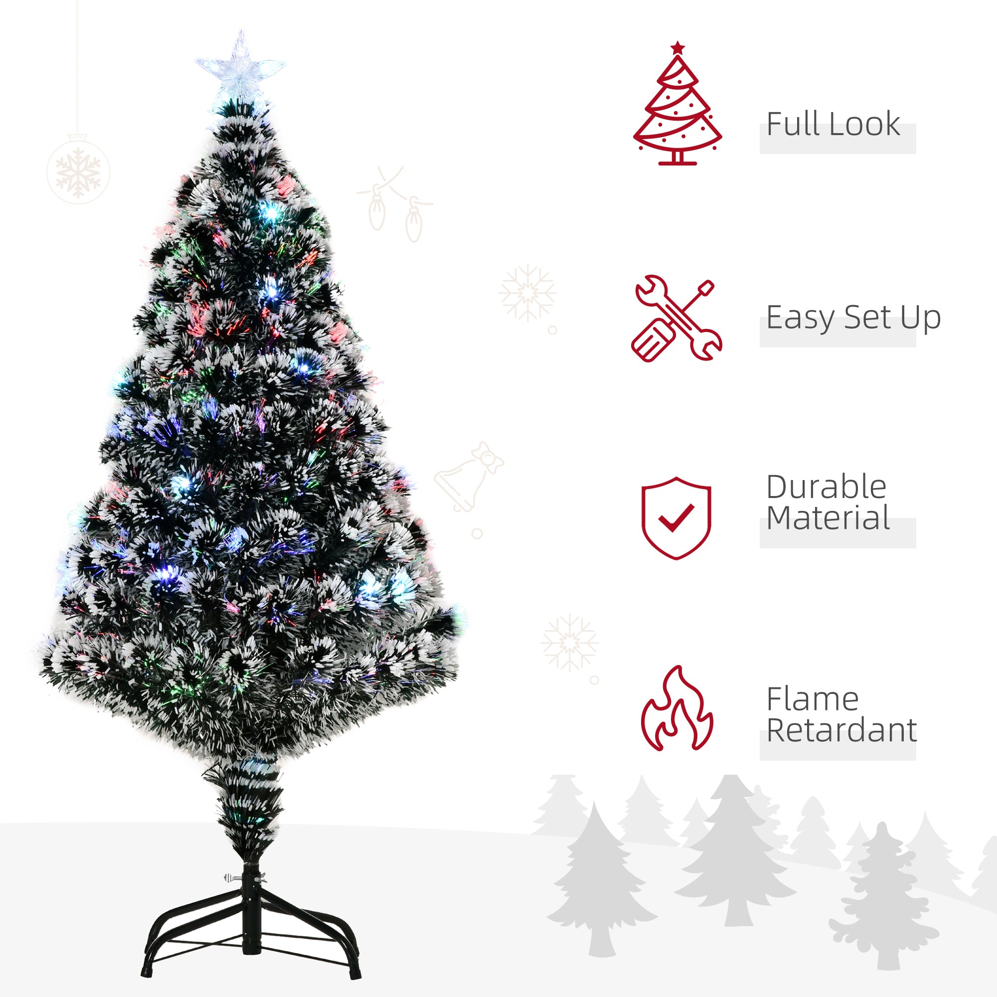 4ft Pre-Lit LED Optical Fiber Christmas Tree Artificial Seasonal Decor Pre Lit Christmas Trees   at Gallery Canada