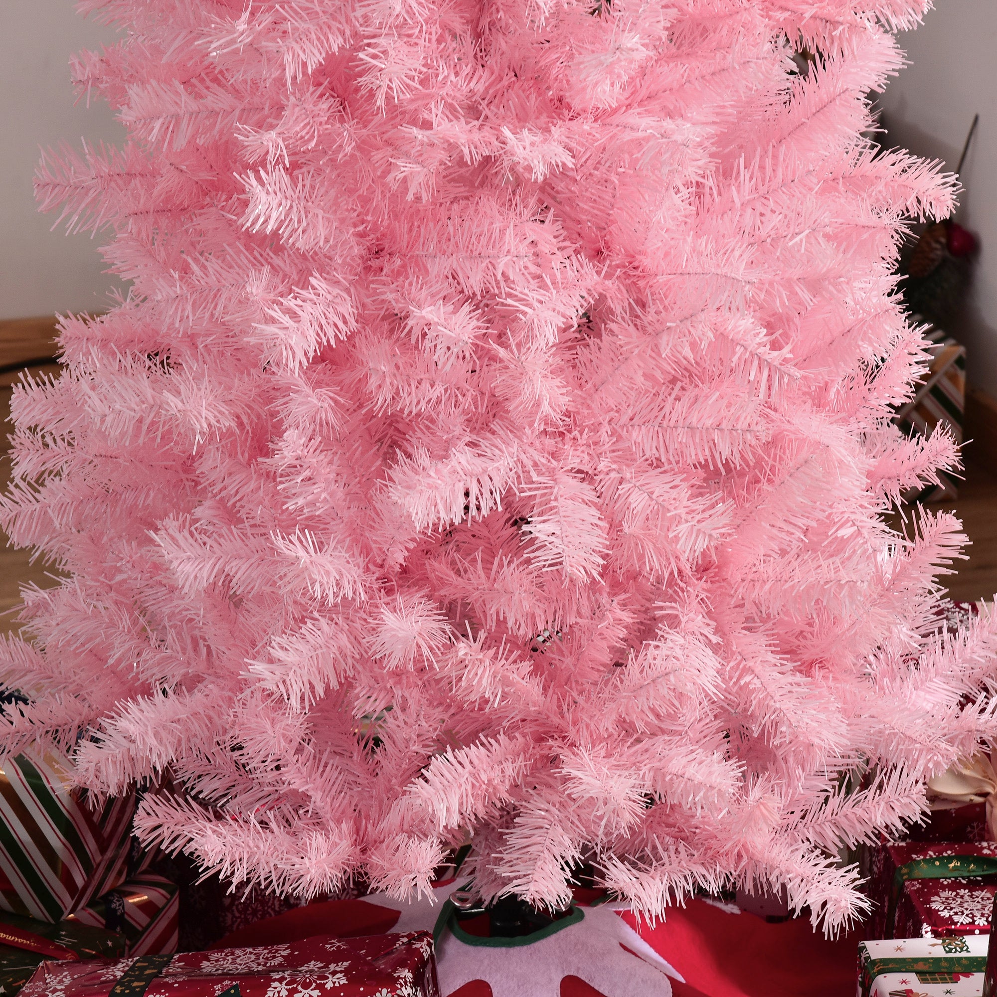 7FT Artificial Christmas Tree Holiday Xmas Holiday Pencil Tree Decoration with Automatic Open for Home Party, Pink Pencil Christmas Trees   at Gallery Canada