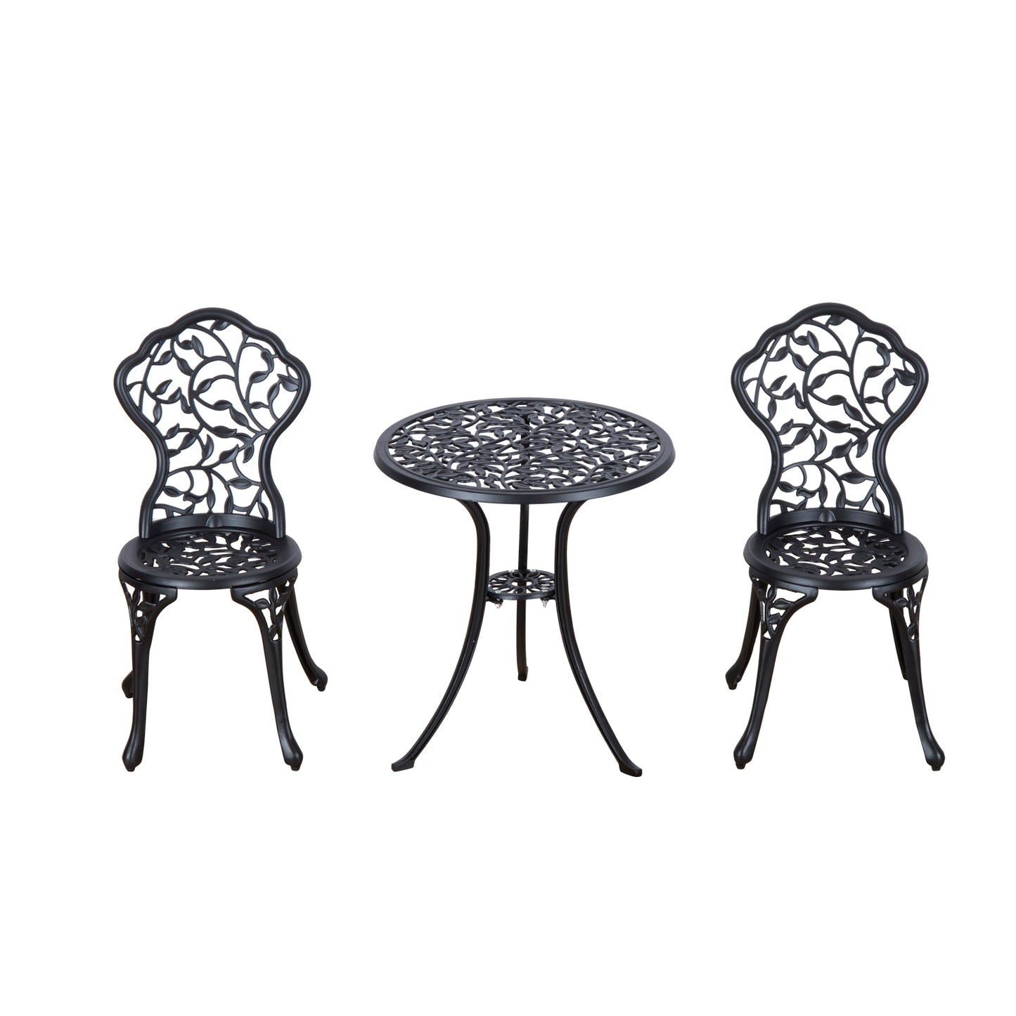 3pcs Patio Bistro Set Antique Style Garden Coffee Set, Outdoor Bistro Dining Set - Black Bistro Sets Black  at Gallery Canada