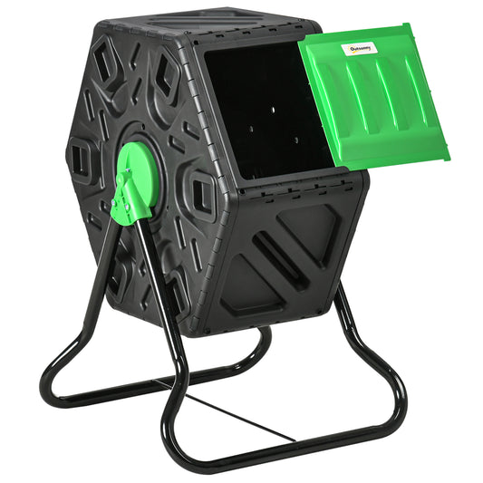 Rotating Composter, Compost Bin with 48 Vents and Steel Legs, 17 Gallon Outdoor Compost Bin Green and Black  at Gallery Canada