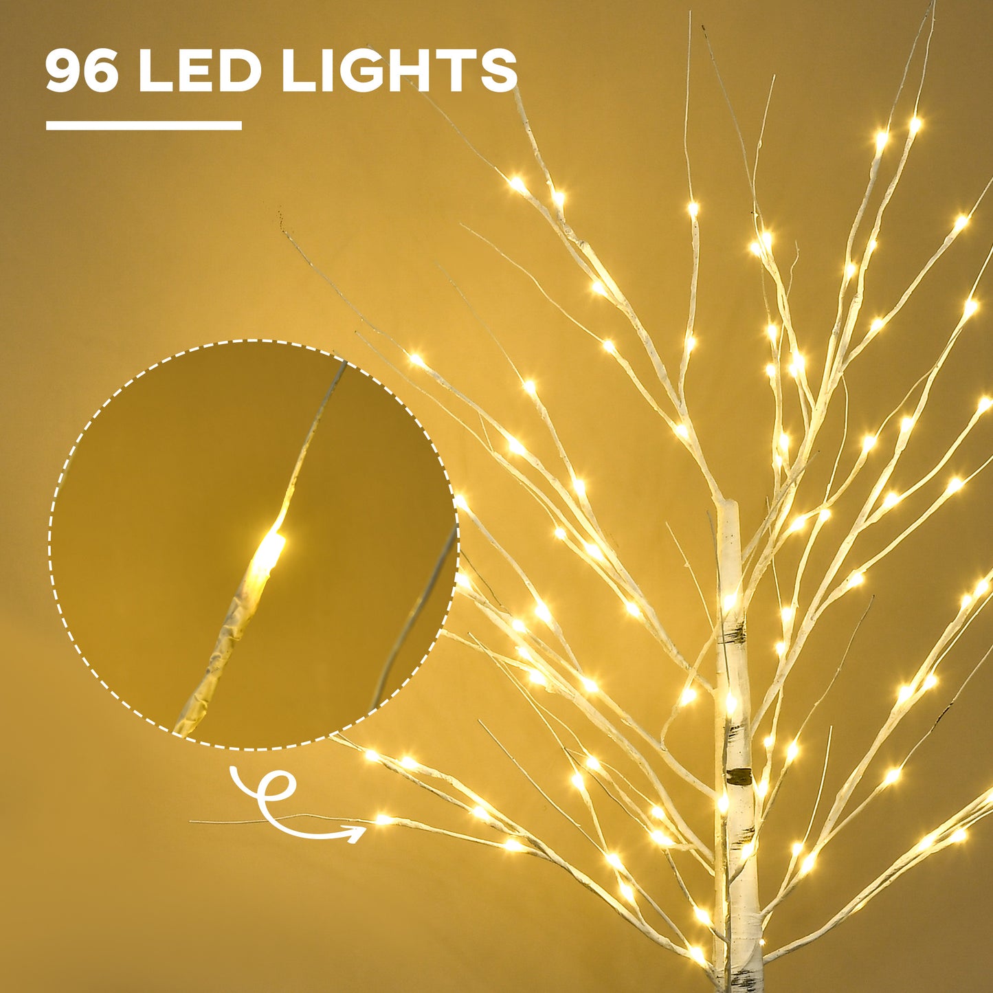 5 ft Artificial Birch Tree Light with Pre-Lit LED Light for Home Party, Indoor and Covered Outdoor Use Artificial Tree Light   at Gallery Canada