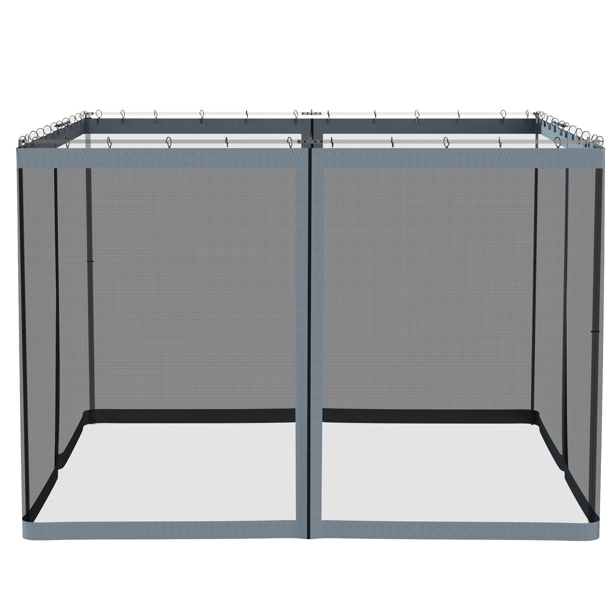 Replacement Mosquito Netting for Gazebo 10' x 10' Black Screen Walls for Canopy with Zippers for Parties and Outdoor Activities, Dark Grey Gazebo Sidewalls   at Gallery Canada