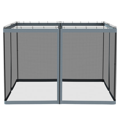 Replacement Mosquito Netting for Gazebo 10' x 10' Black Screen Walls for Canopy with Zippers for Parties and Outdoor Activities, Dark Grey Gazebo Sidewalls   at Gallery Canada