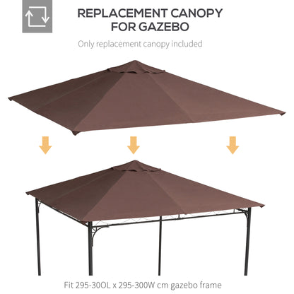 9.8' x 9.7' Square Gazebo Canopy Replacement UV Protected Top Cover Sun Shade Coffee Gazebo Canopy Replacement   at Gallery Canada