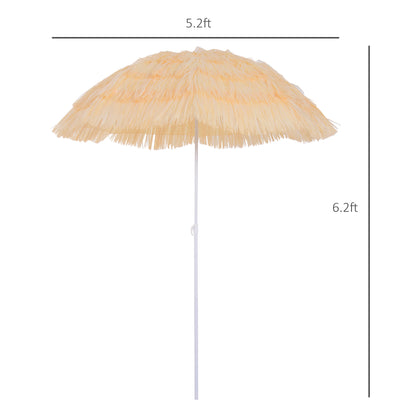 6FT Beach Umbrella Tilt Sunshade Height Adjustable Outdoor Market Patio Yard Crank Deck Sun Shade, Wheat Beach Umbrellas   at Gallery Canada