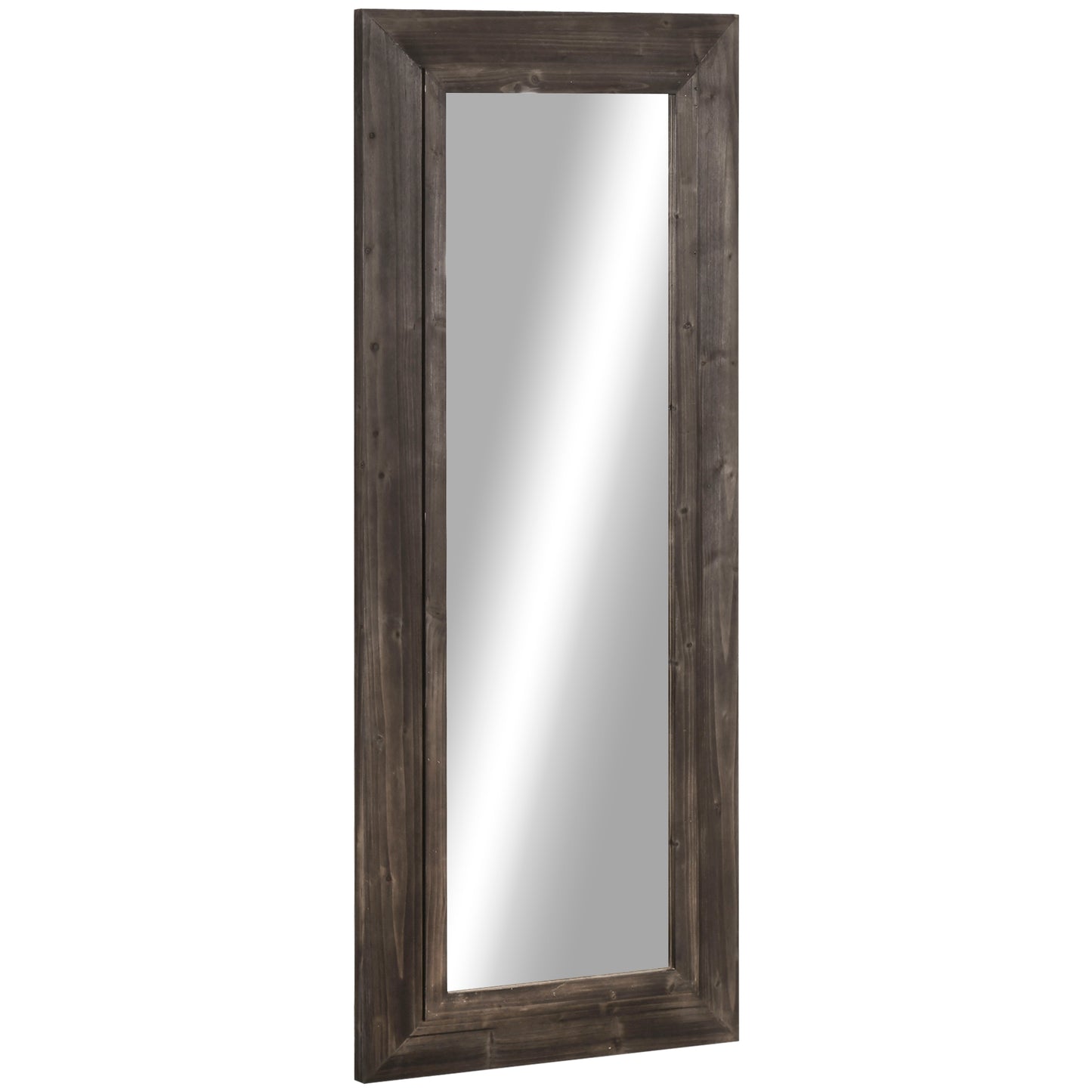 59" x 23.5" Farmhouse Full Length Mirror, Wall Mount and Leaner Floor Mirror, Vertical and Horizontal for Bedroom, Dark Brown Wall Mirrors Dark Brown  at Gallery Canada