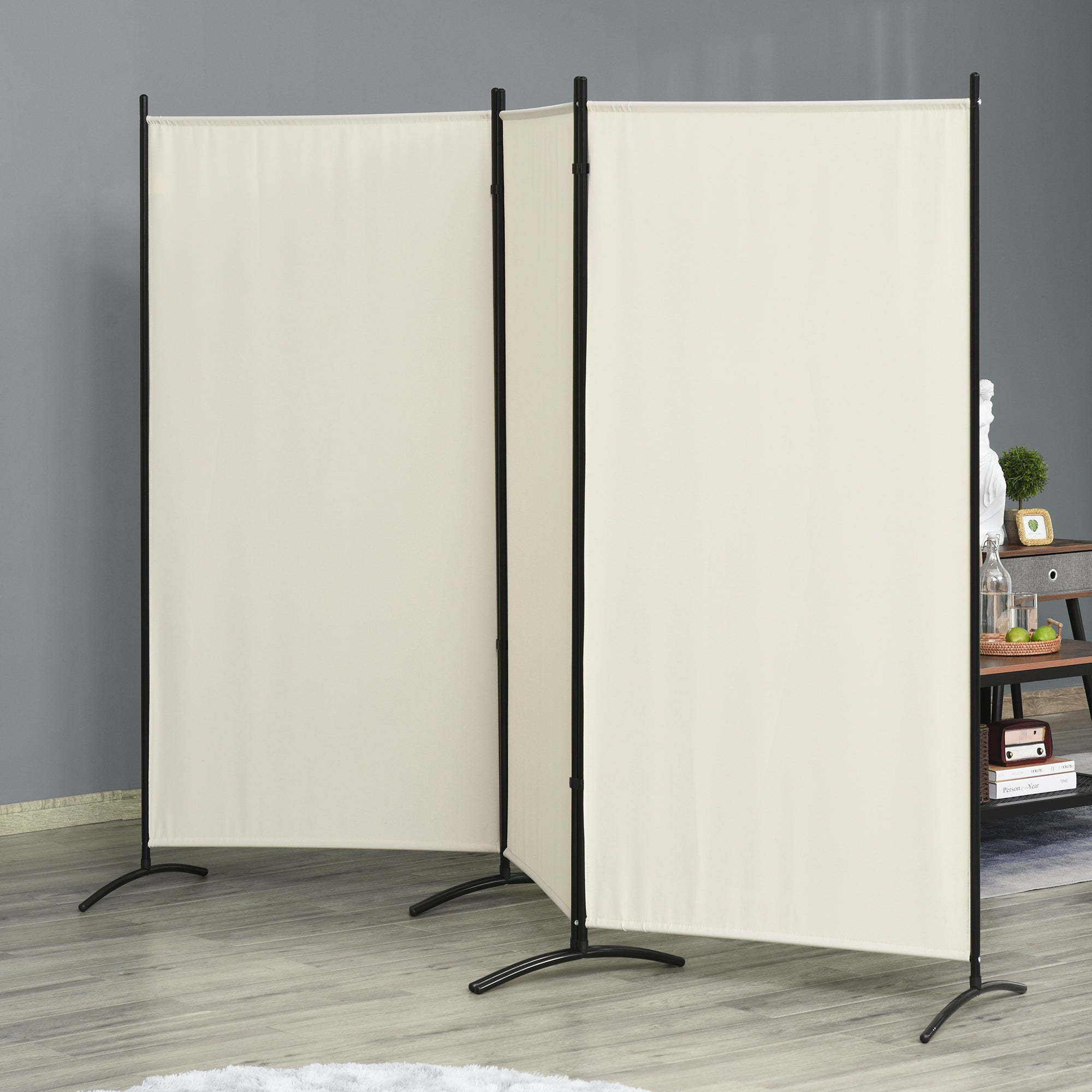 3-Panel Folding Room Divider, Privacy Screen, Indoor Separator Partition for Bedroom, Office, 100