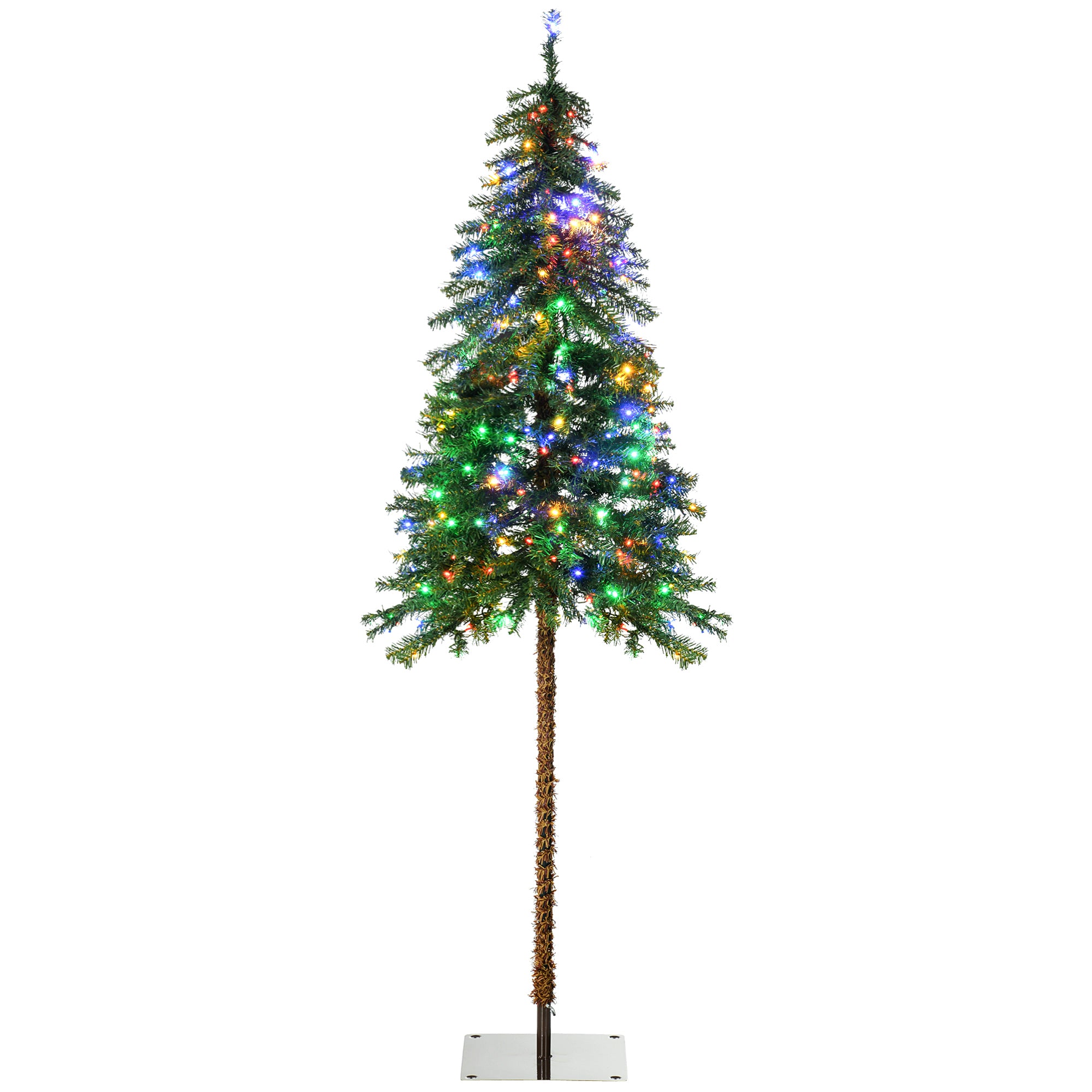 6' Artificial Christmas Trees, with Warm White or Colourful LED Lights, Pencil Shape, Steel Base, Green Pencil Christmas Trees Green  at Gallery Canada