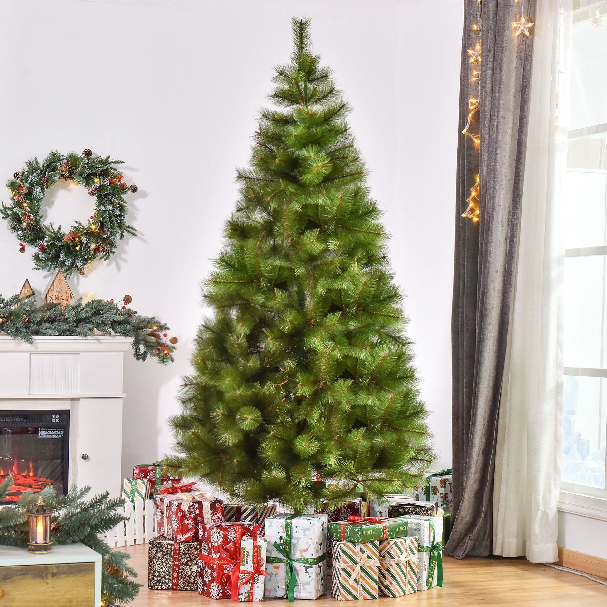 6.8 FT Christmas Tree Artificial Pine Tree Christmas Decoration 505 Branches Artificial Christmas Trees   at Gallery Canada